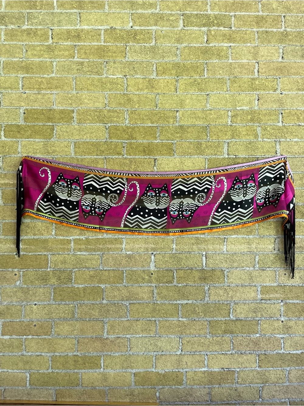 Laurel Burch Silk Scarf with Fringe